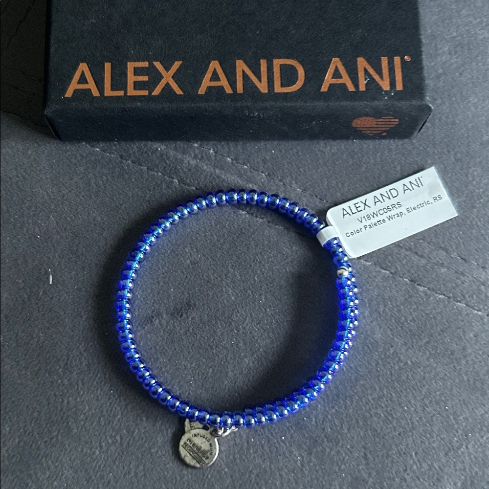 Alex and Ani Electric Blue Beaded Bracelet